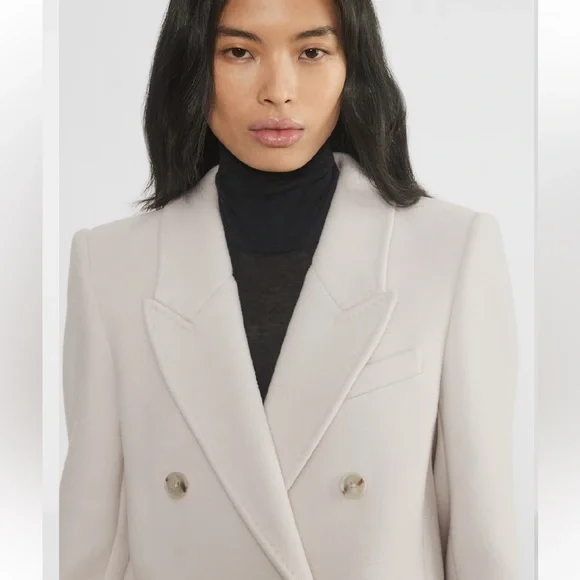 NWT Aritzia Babaton Constant Coat Sodt Wool Cashmere in Matte Pearl - Picture 2 of 12